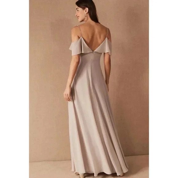 NWT BHLDN Jenny Yoo Mila Convertible Ruffle Maxi Dress in Woodrose - Picture 3 of 14